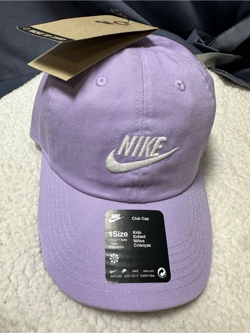 Nike Kids Lavender Club Cap - Light Purple one size NEW